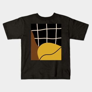 Yellow Shapes Squares Boho Abstract Shapes  Design Kids T-Shirt